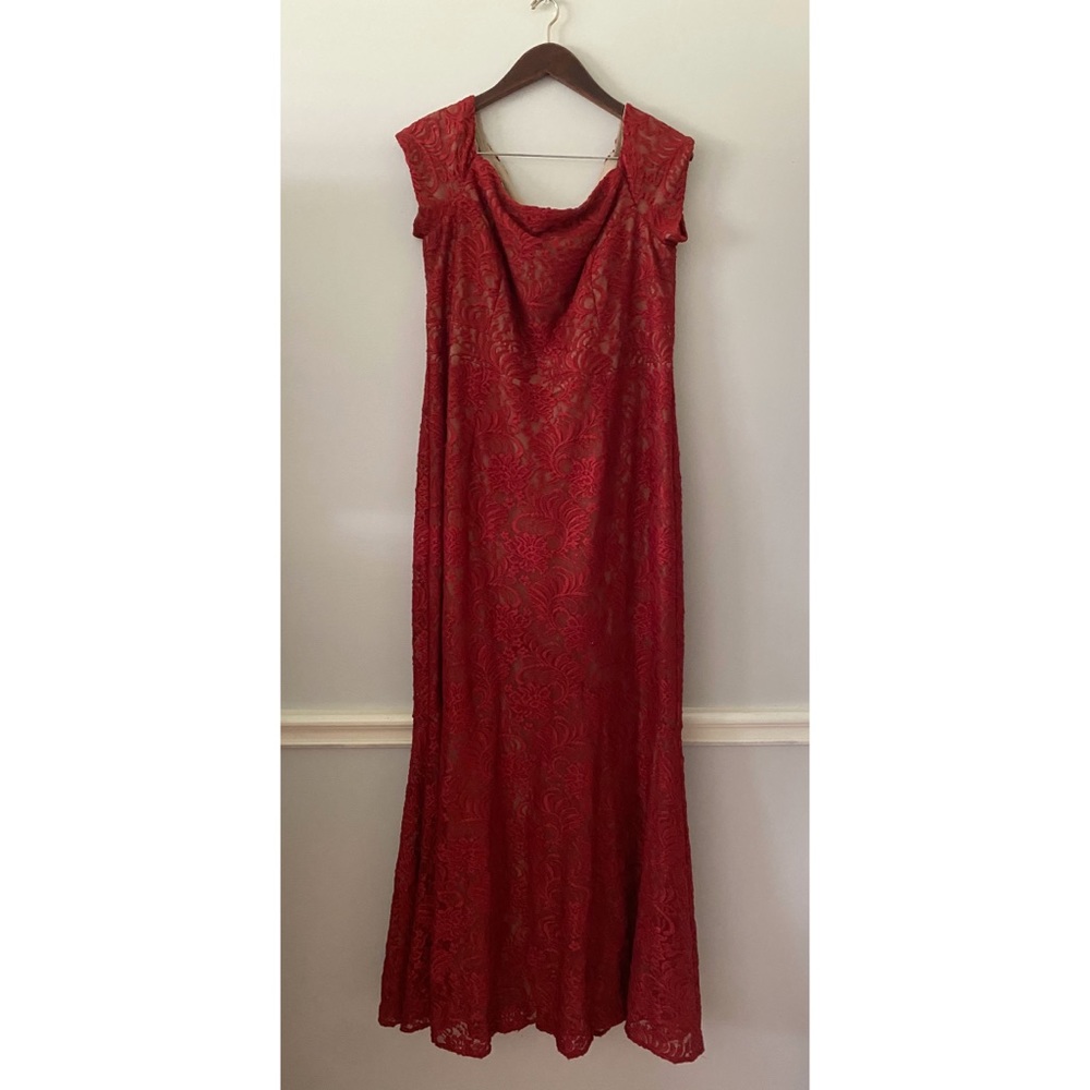 Red lace dress elegant